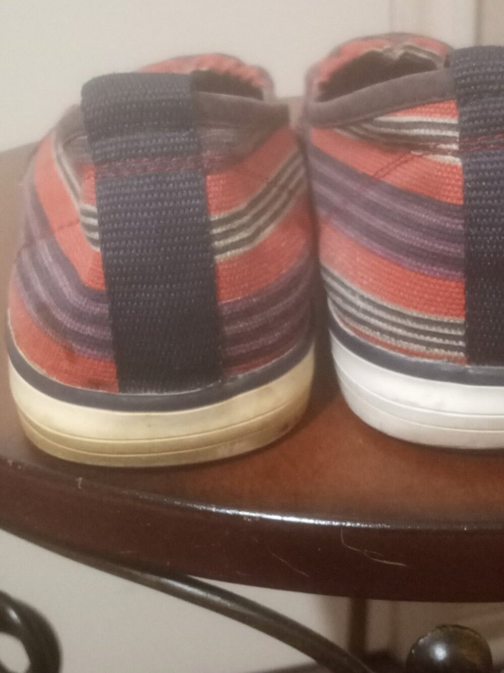 Tory Burch Raymond Striped Canvas Flat Comfort Shoes Women's 8M - Picture 10 of 12